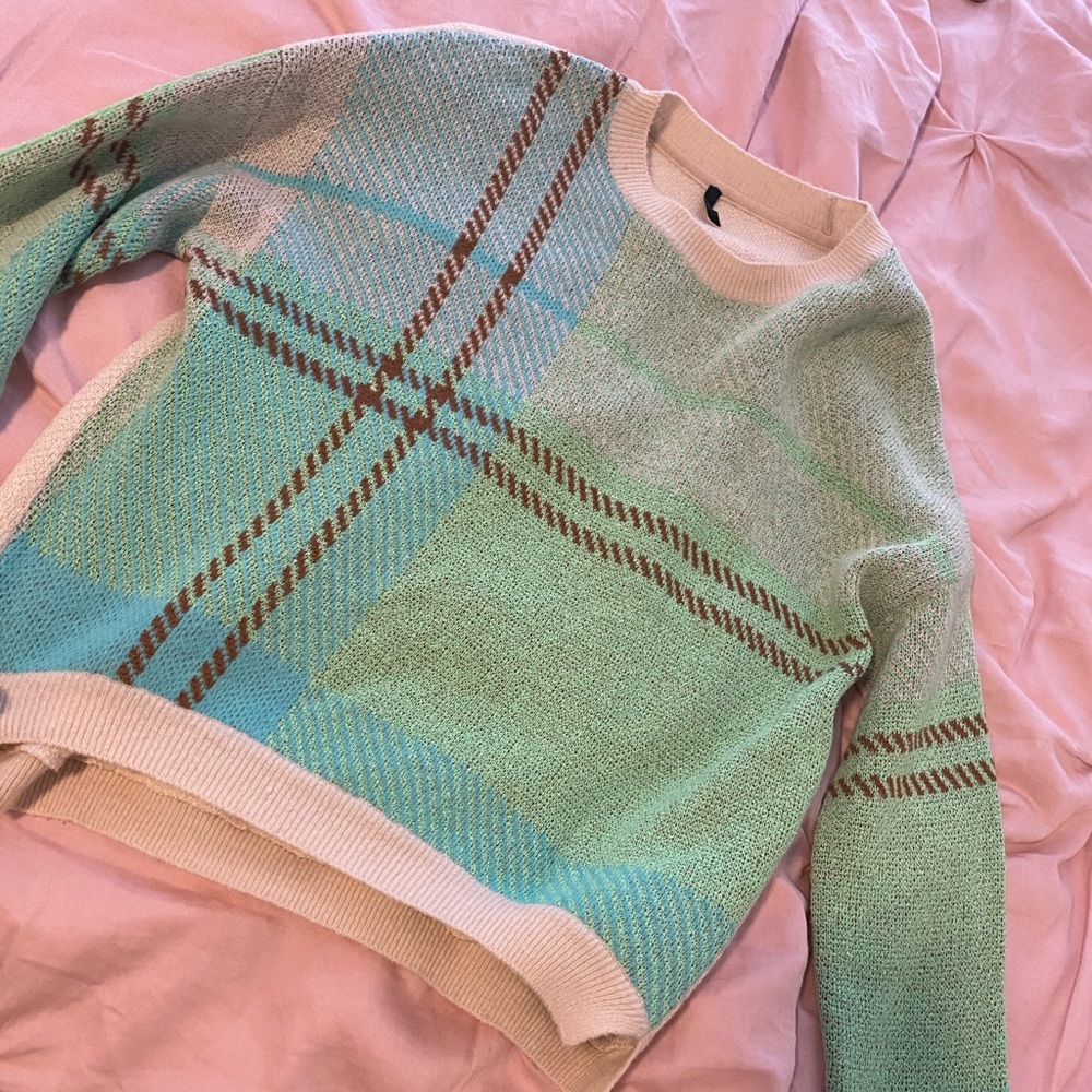 Benetton Pastel green blue sweater